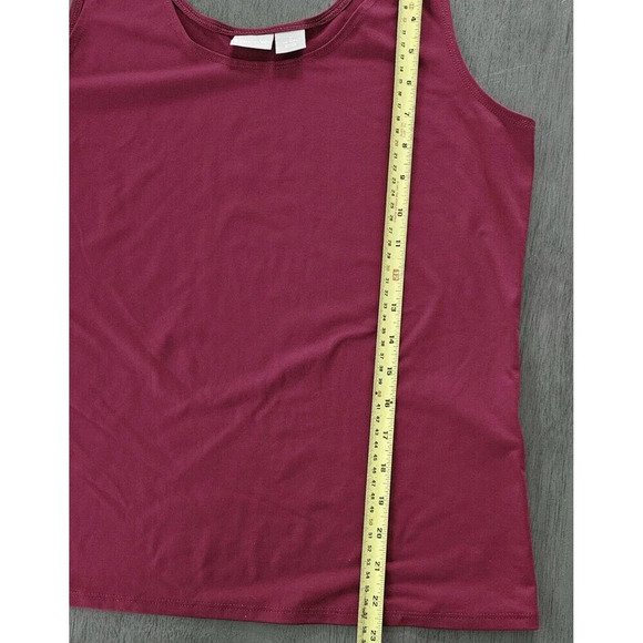 Chicos Womens Size 2 US L No Iron Button Up Shirt Blouse Camisole Set Rasberry - Picture 9 of 9